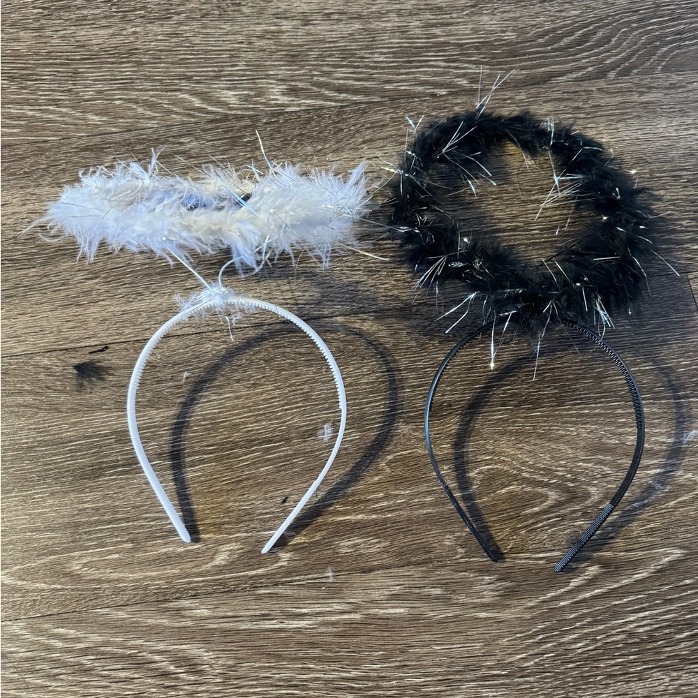 Fluffy Halo Headbands in Black and White